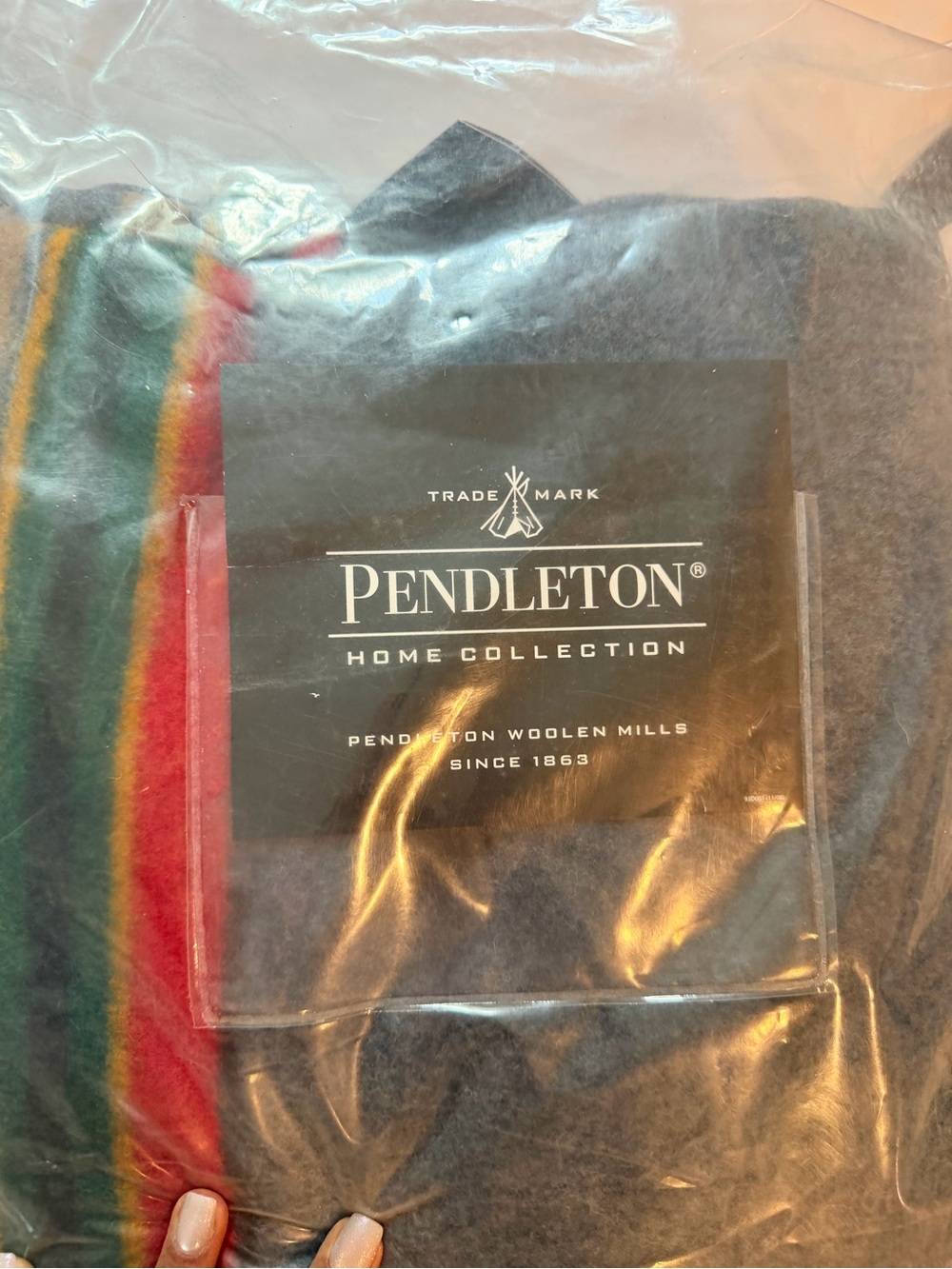 NWT Pendleton Yakima Camp Wool Blanket Blue Heather